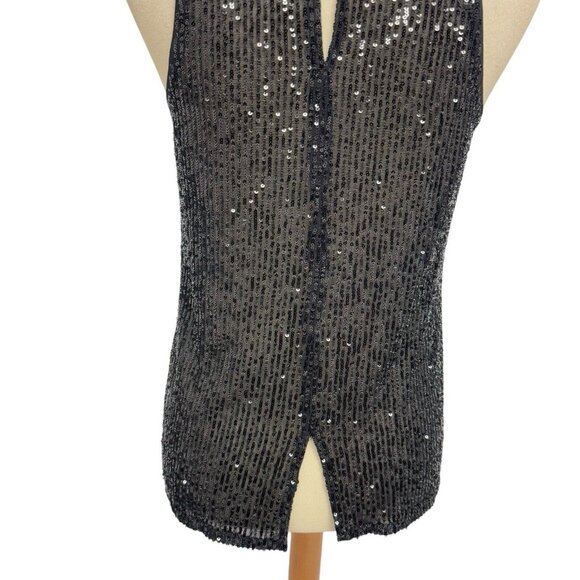 Cece women's evening tank top sequined sheer size XL - Picture 4 of 9